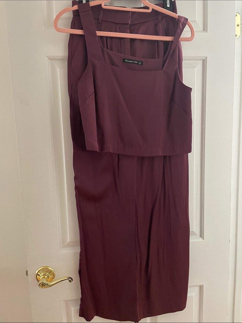 Abercrombie and Fitch Two-Piece Pants Set trousers in Wine pants 26 2R top S